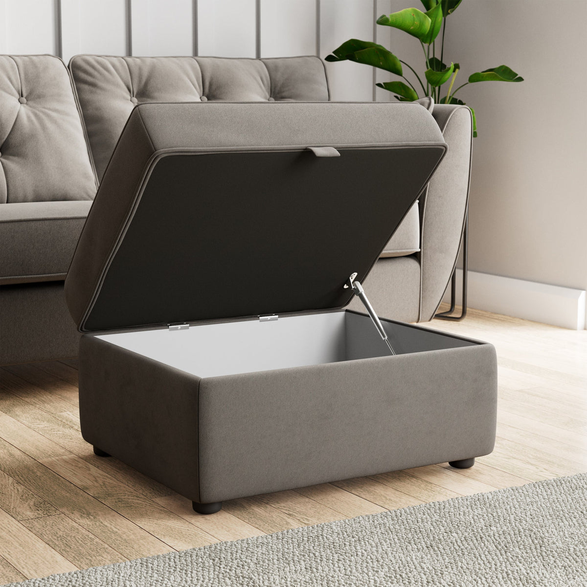 Edison Velvet Storage Footstool