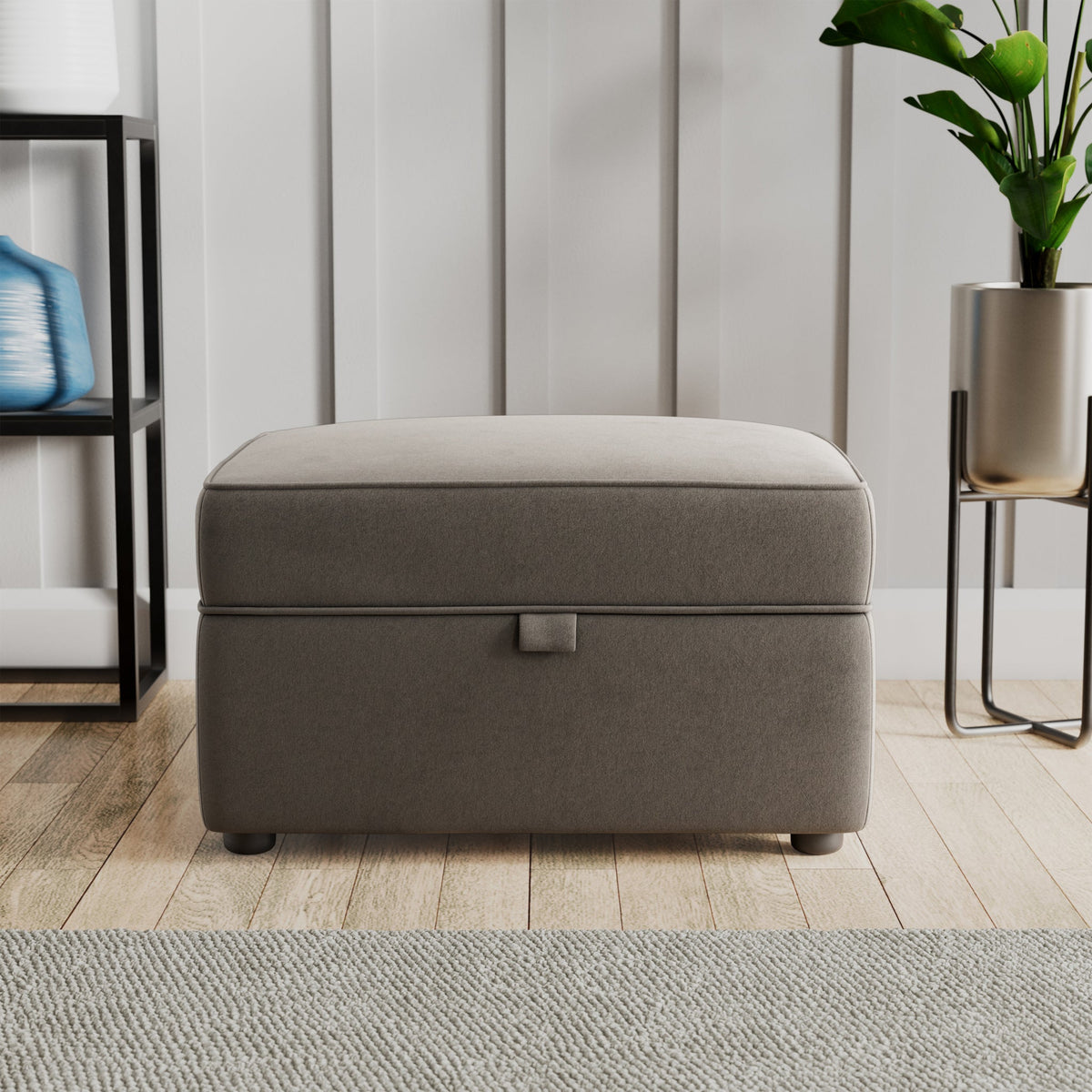Edison Velvet Storage Footstool