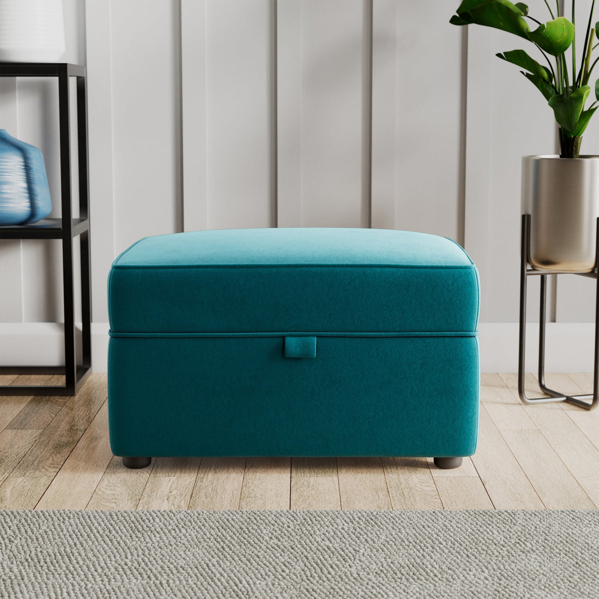 Edison Velvet Storage Footstool