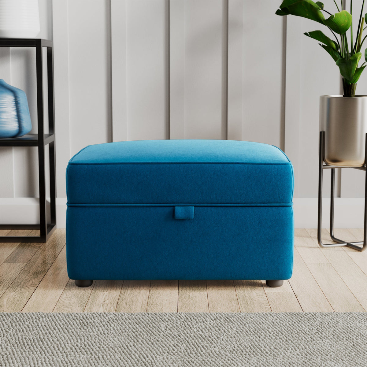 Edison Velvet Storage Footstool
