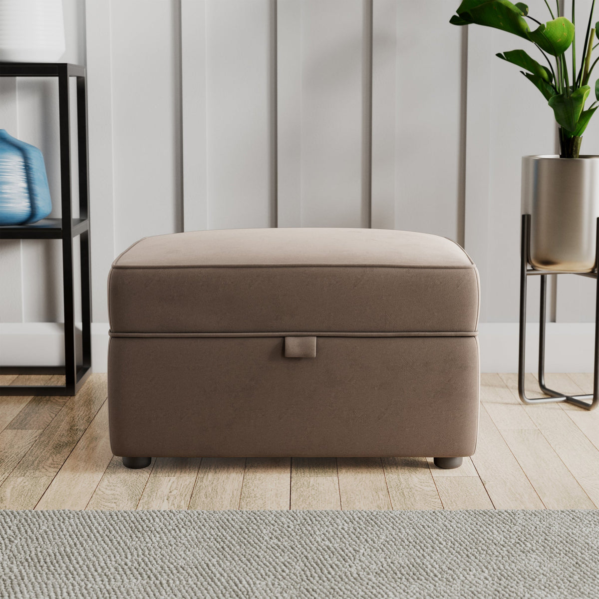 Edison Velvet Storage Footstool