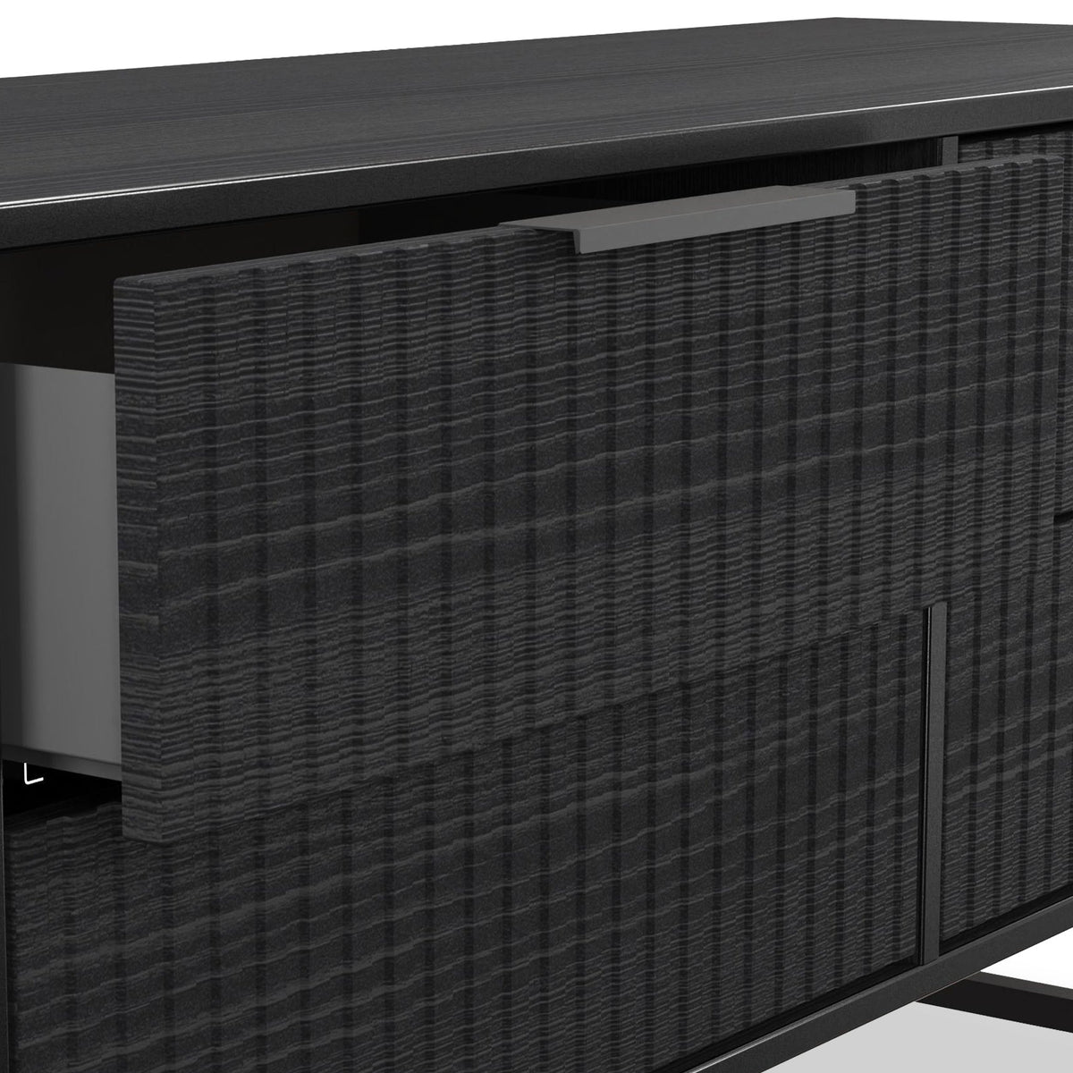 Callo Fluted 4 Drawer Low Storage Unit
