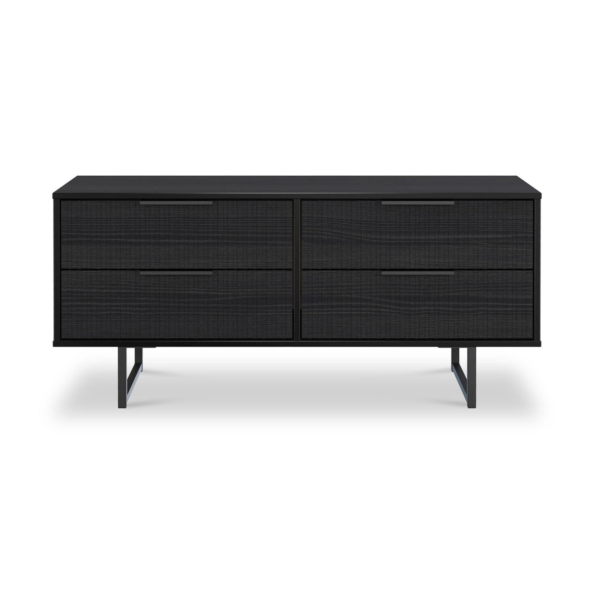 Callo Fluted 4 Drawer Low Storage Unit