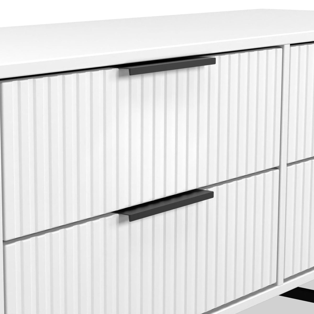 Callo Fluted 4 Drawer Low Storage Unit