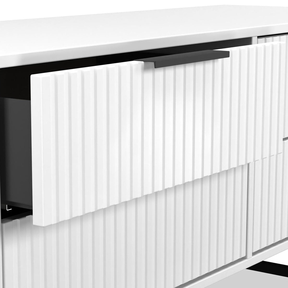 Callo Fluted 4 Drawer Low Storage Unit