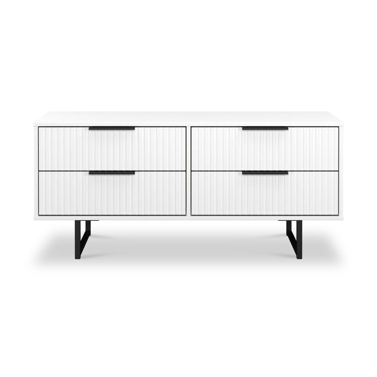 Callo Fluted 4 Drawer Low Storage Unit