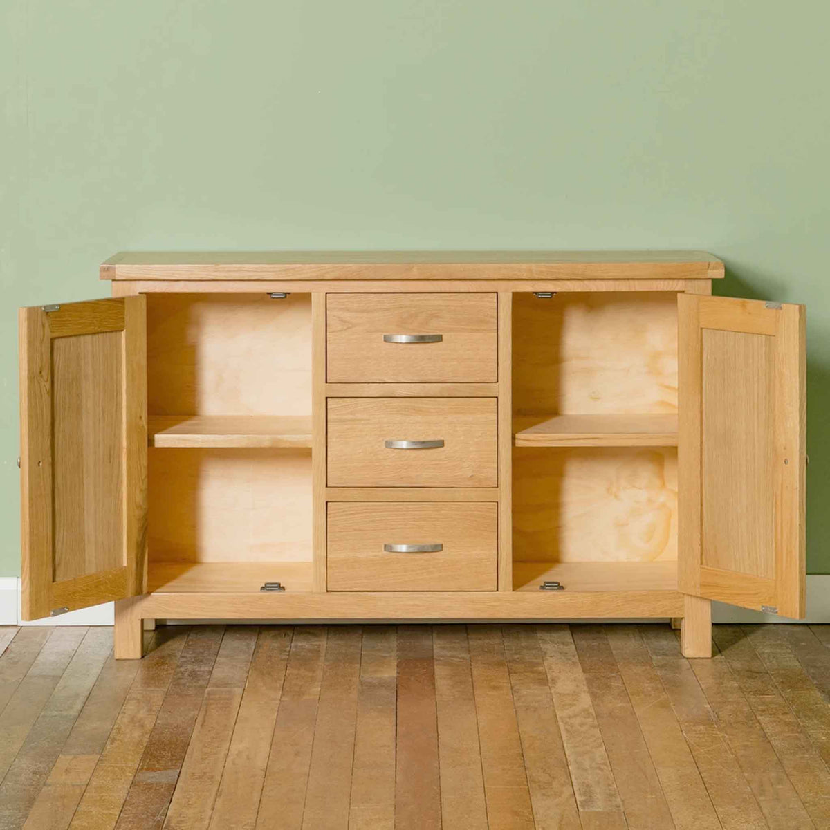 London Oak 3 Drawer Sideboard