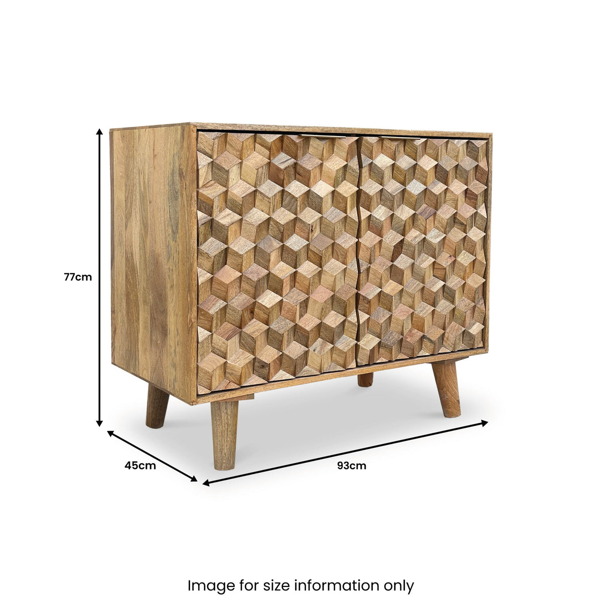 Enzo Geometric Mango Wood 2 Door Sideboard