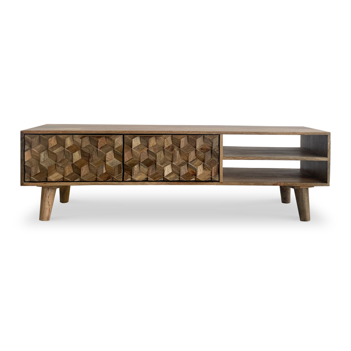Enzo Geometric Mango Wood Large TV Unit