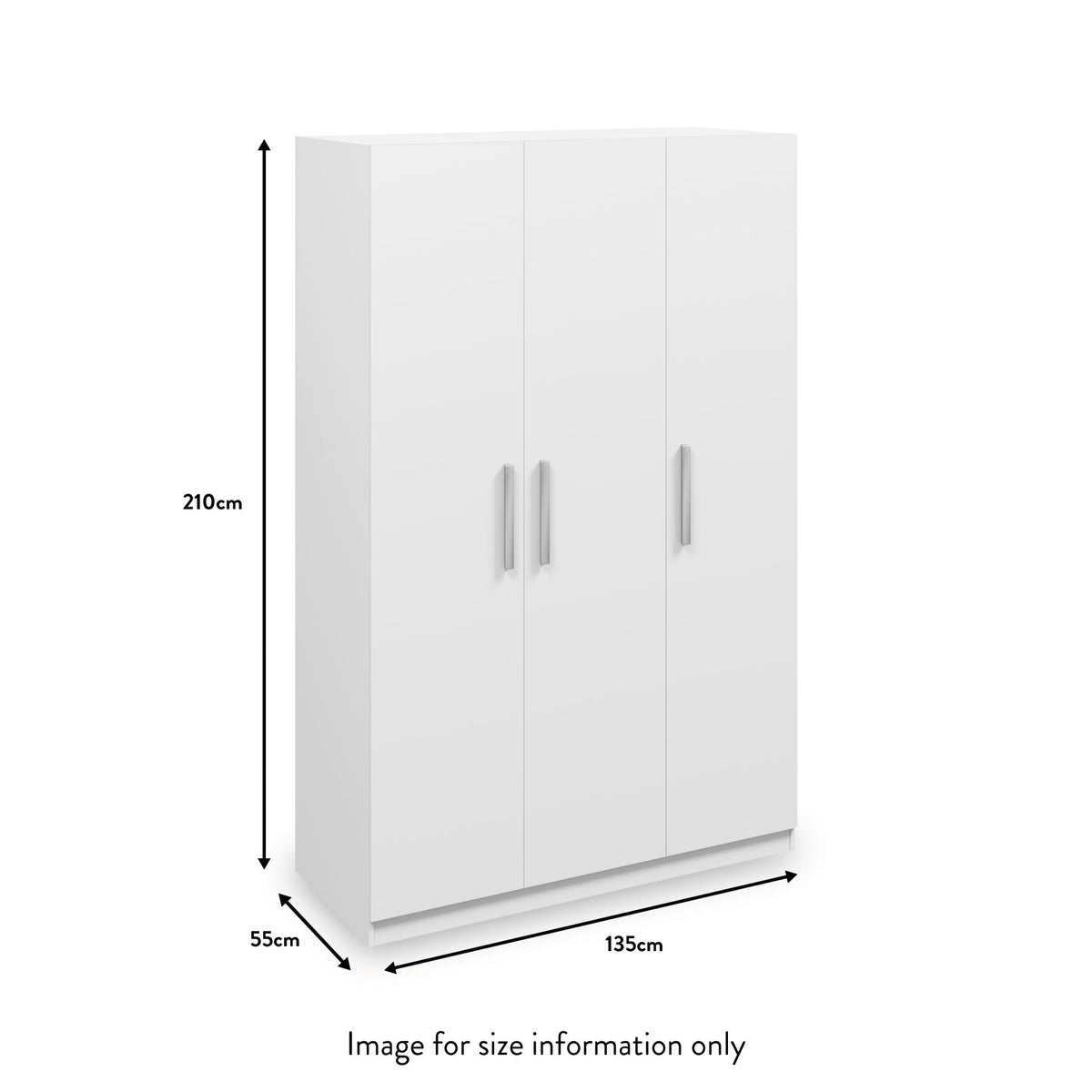 Meribel White 3 Door Wardrobe