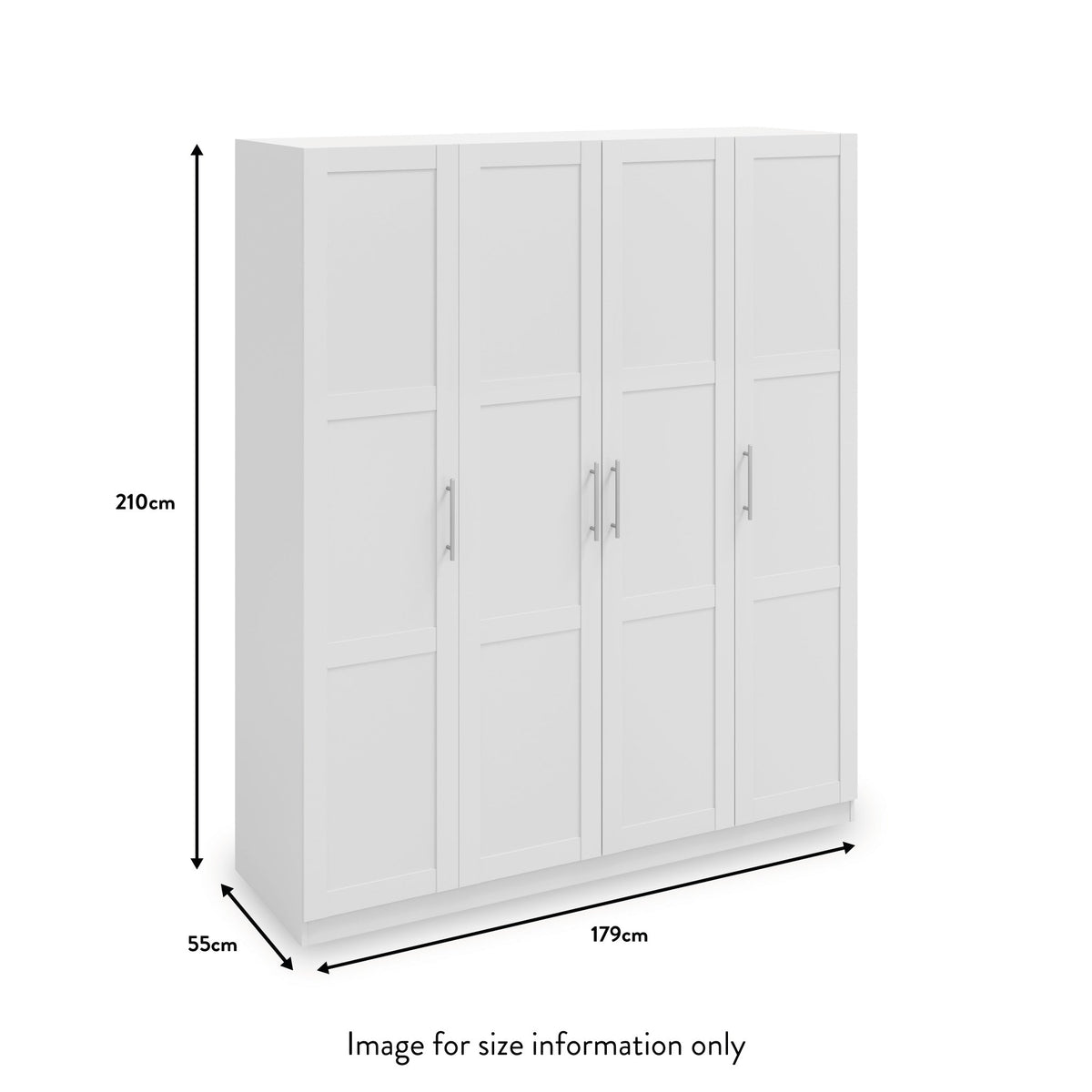 Bithlo White 4 Door Wardrobe