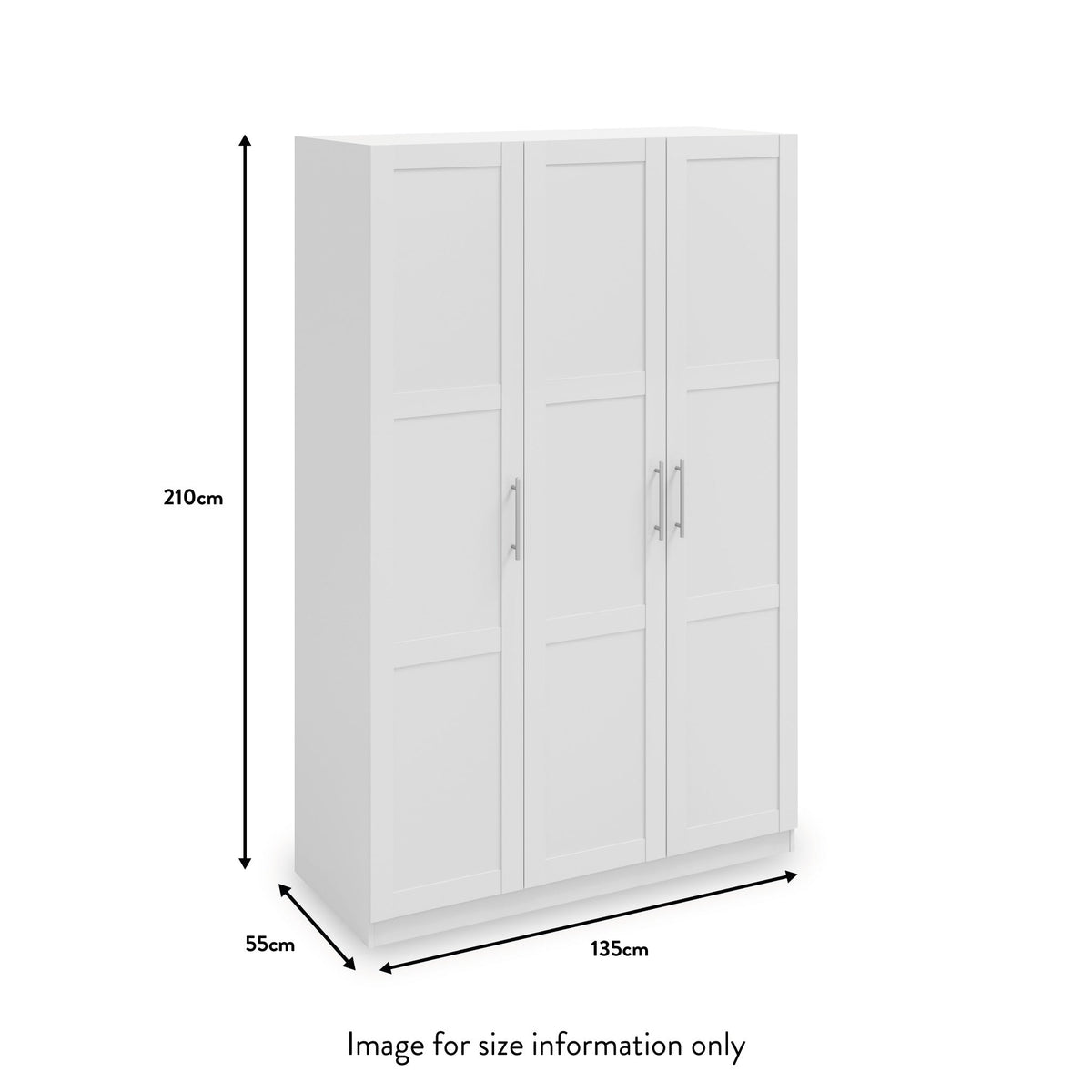 Bithlo White 3 Door Wardrobe