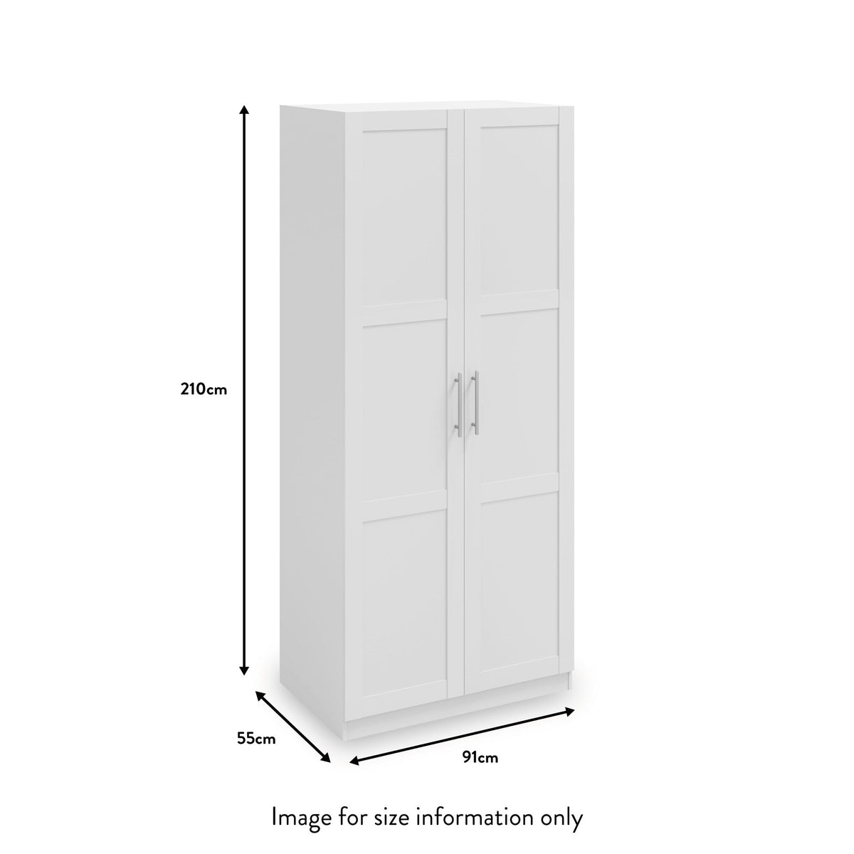 Bithlo White 2 Door Wardrobe