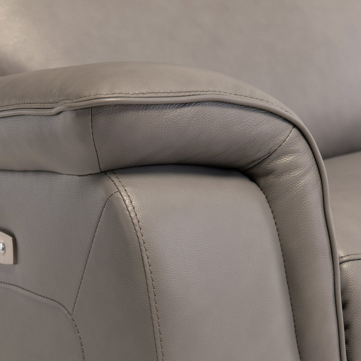 Walter Grey Leather Power Reclining Armchair