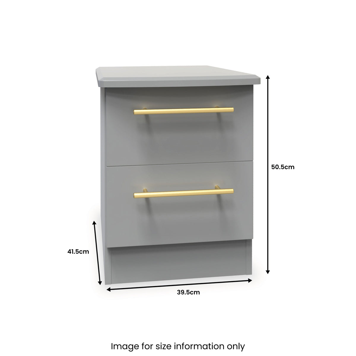 Bramham Grey 2 Drawer Bedside