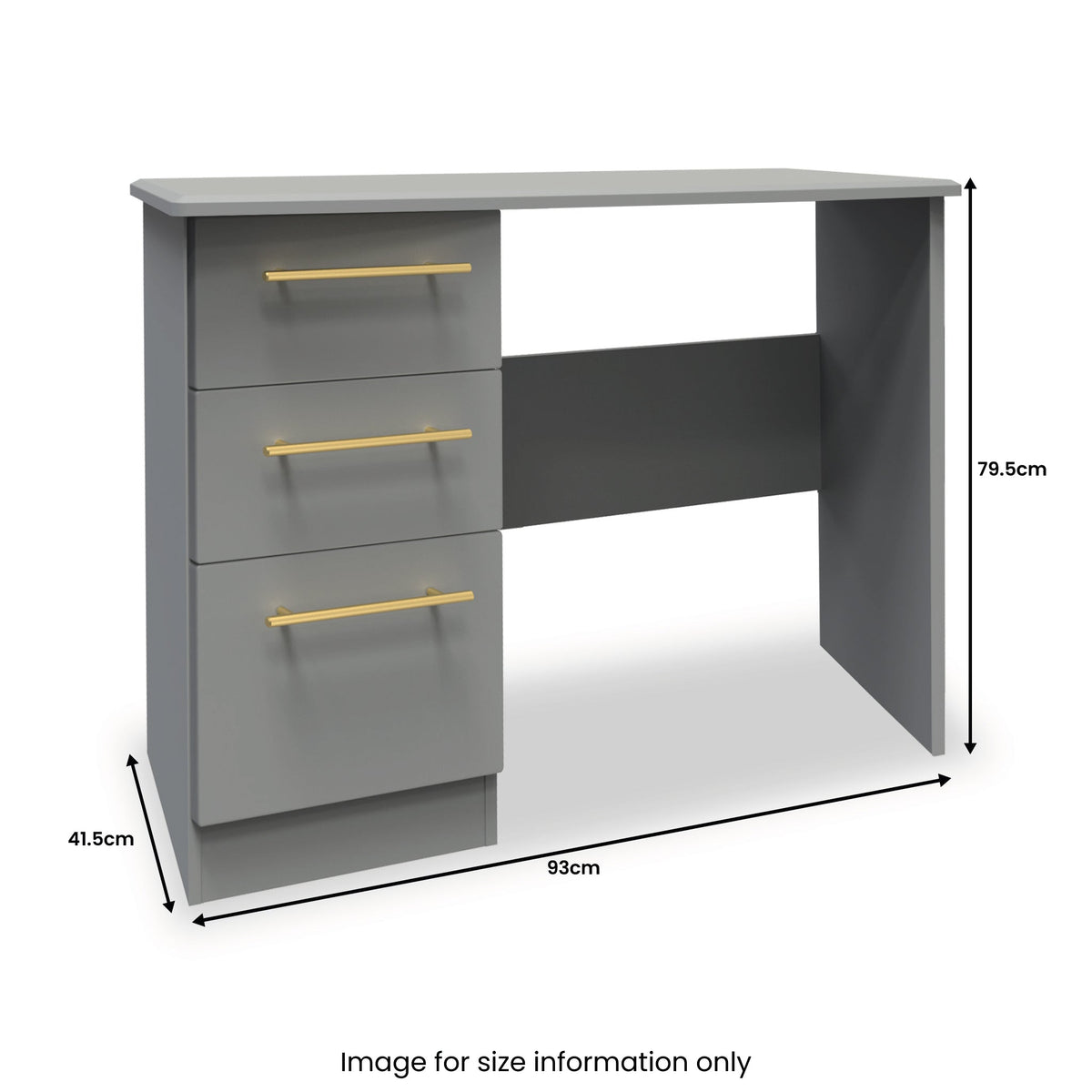 Bramham Grey 3 Drawer Dressing Table