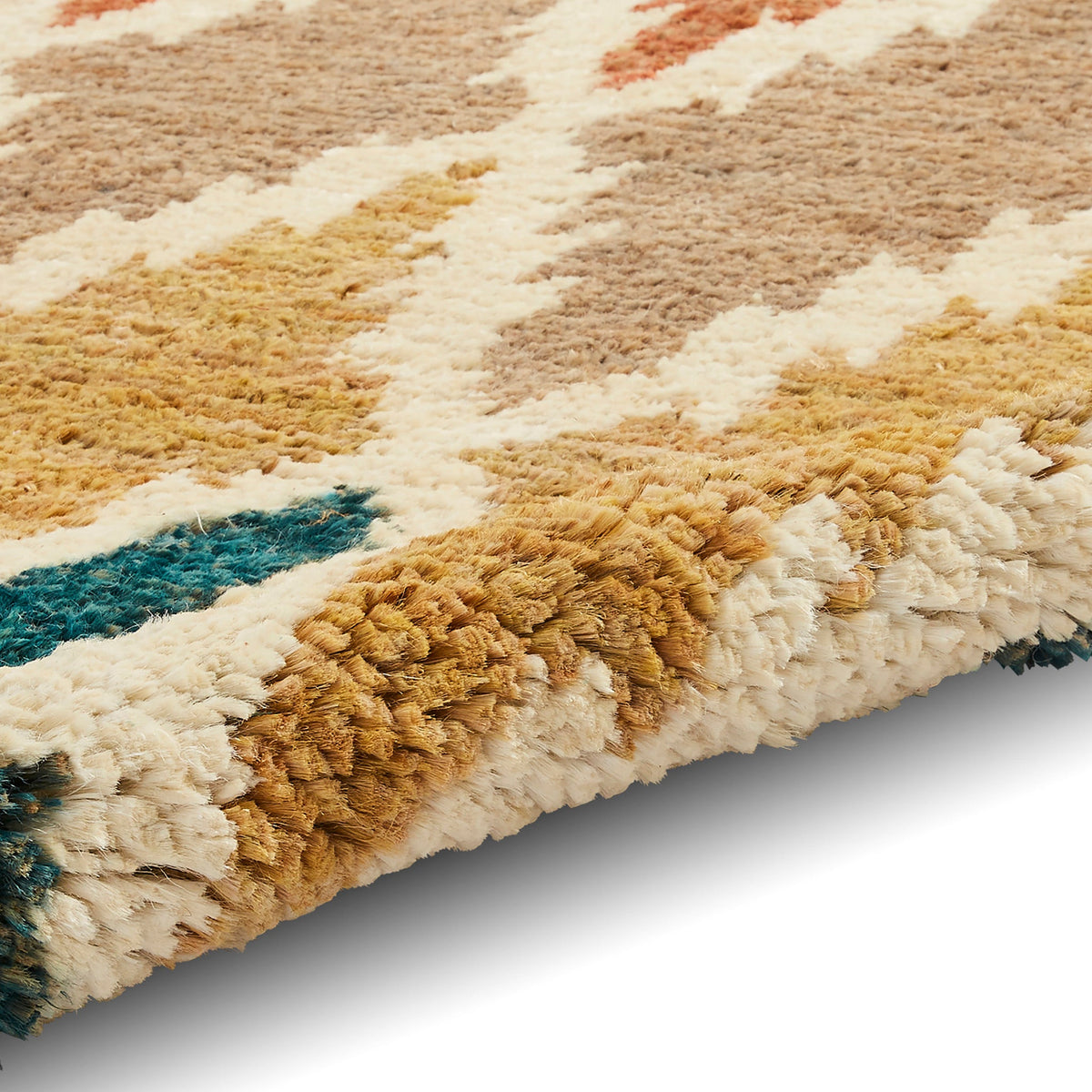 Franklin Natural Hemp Multi Coloured Diamond Rug