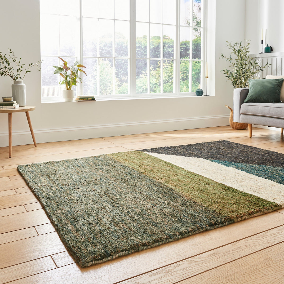 Franklin Natural Hemp Multi Coloured Abstract Rug