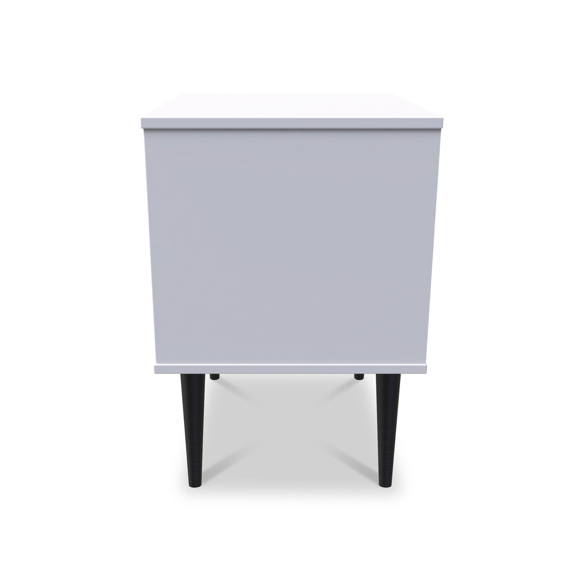 Asher White 2 Drawer Bedside Table with Black Legs