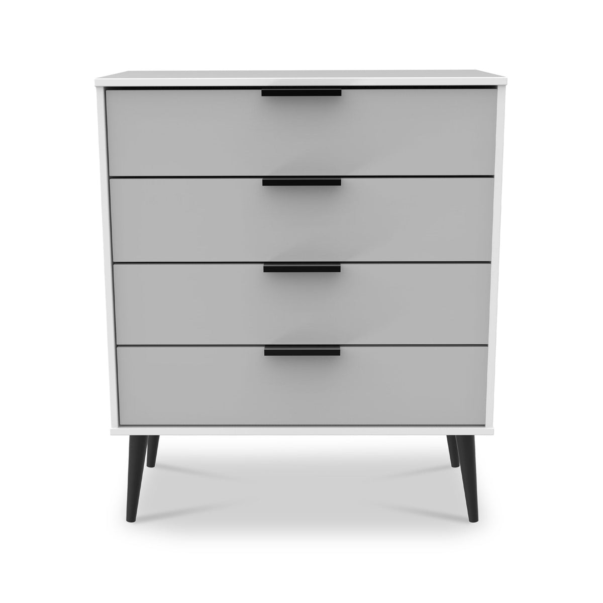 Asher White 4 Drawer Chest with Black Legs
