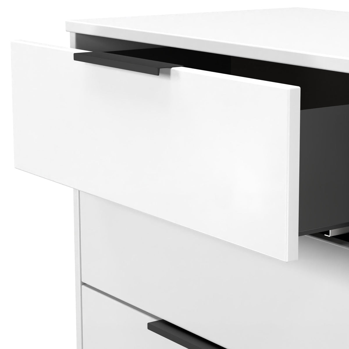 Asher White 3 Drawer TV Unit with Black Legs