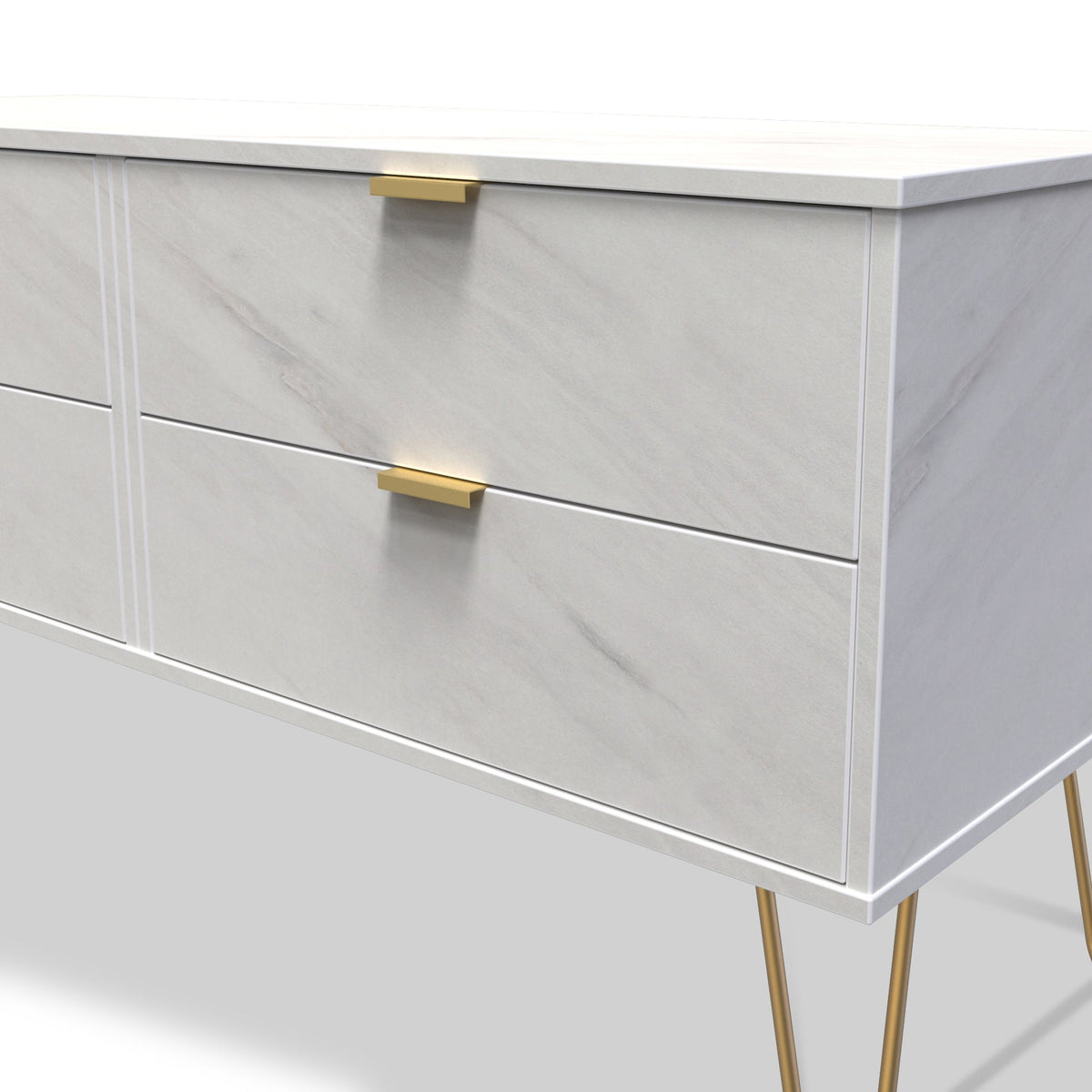 Moreno Marble 4 Drawer Low Storage Unit