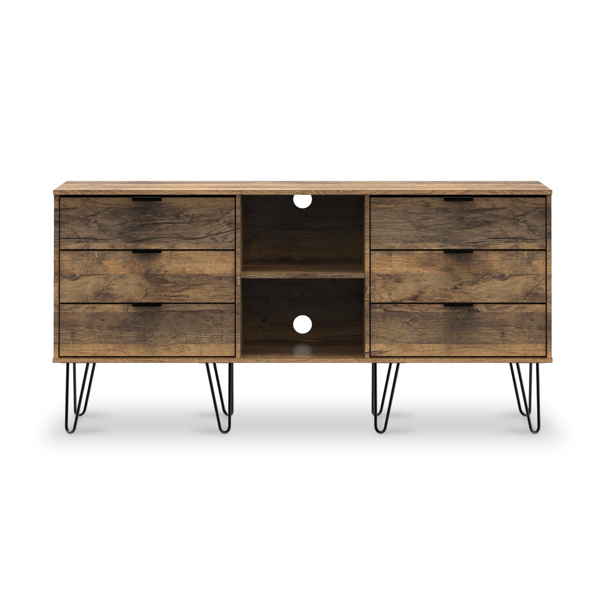 Moreno Rustic Oak 6 Drawer Sideboard