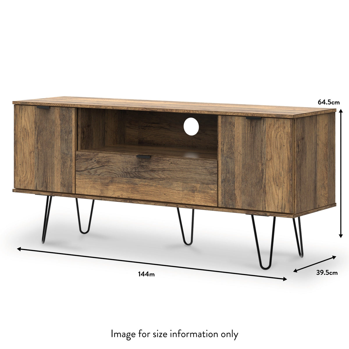 Moreno Rustic Oak 2 Door 1 Drawer Wide TV Unit