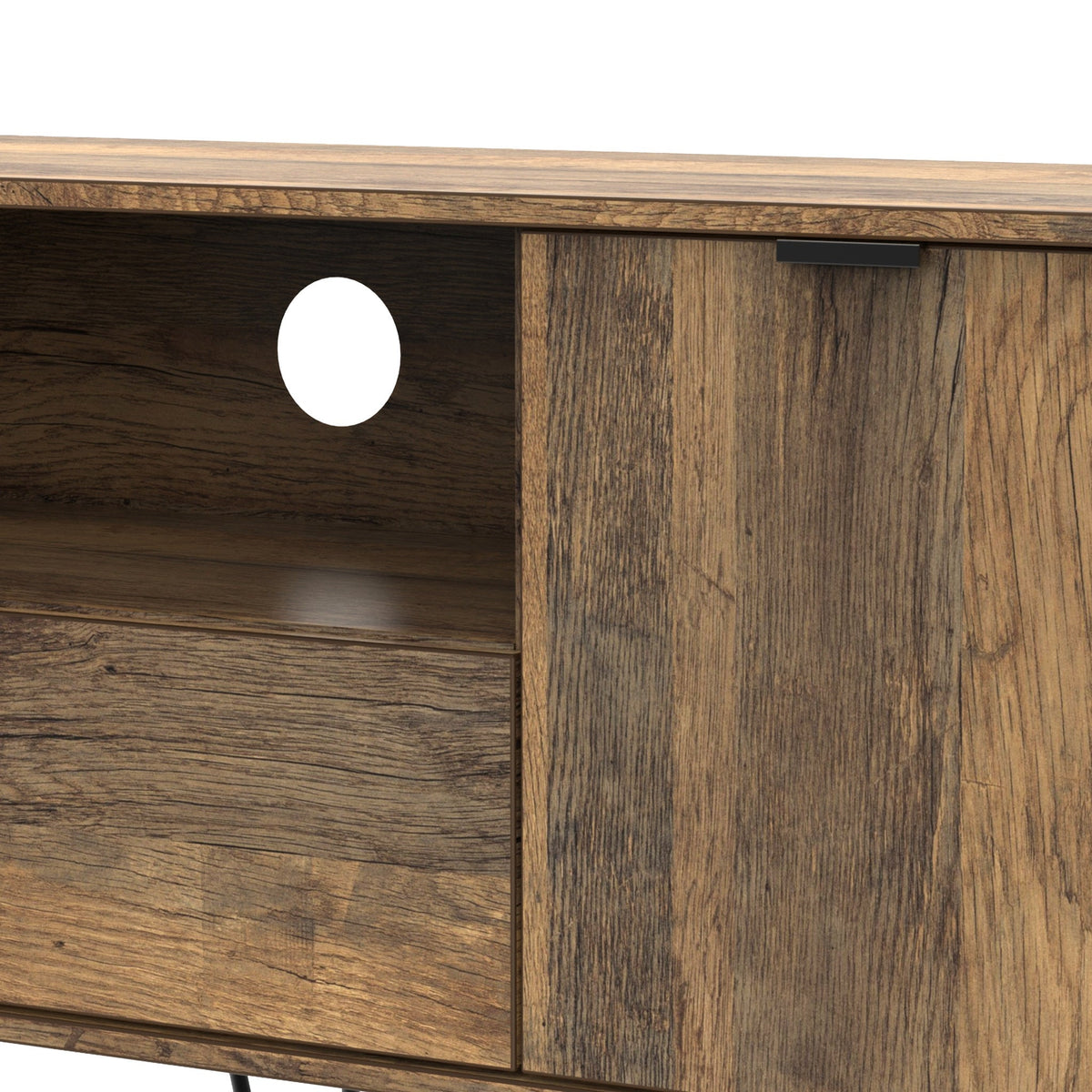 Moreno Rustic Oak 2 Door 1 Drawer Wide TV Unit