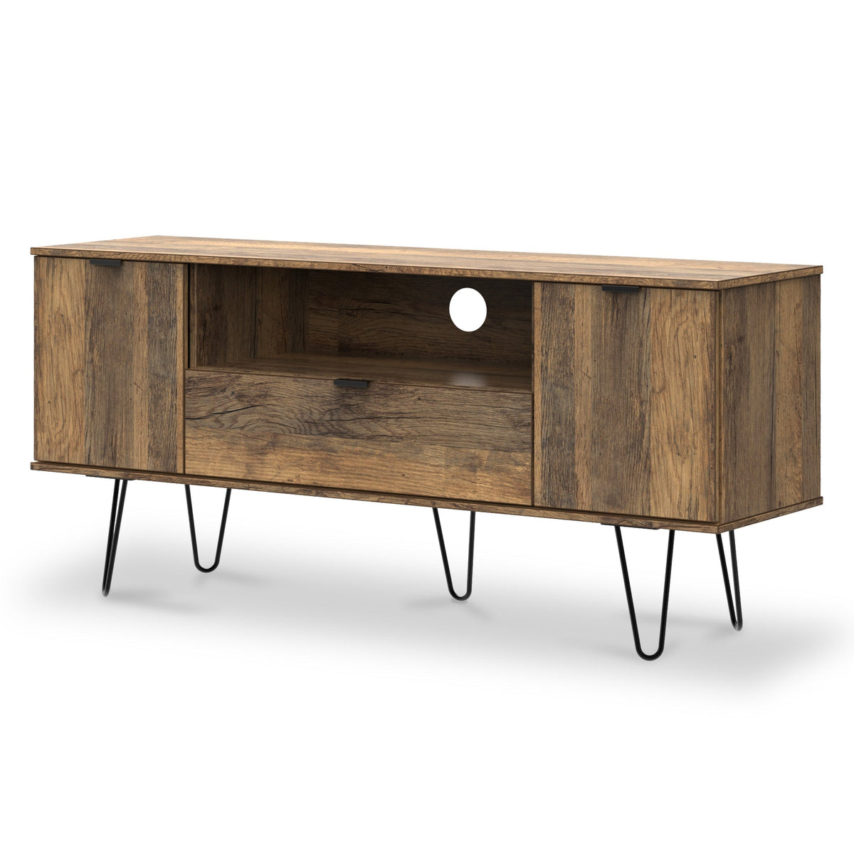 Moreno Rustic Oak 2 Door 1 Drawer Wide TV Unit