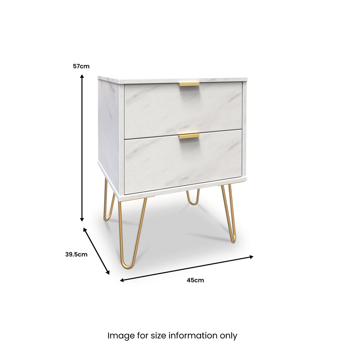 Moreno Marble Effect 2 Drawer Bedside