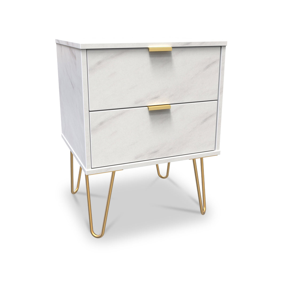 Moreno Marble Effect 2 Drawer Bedside