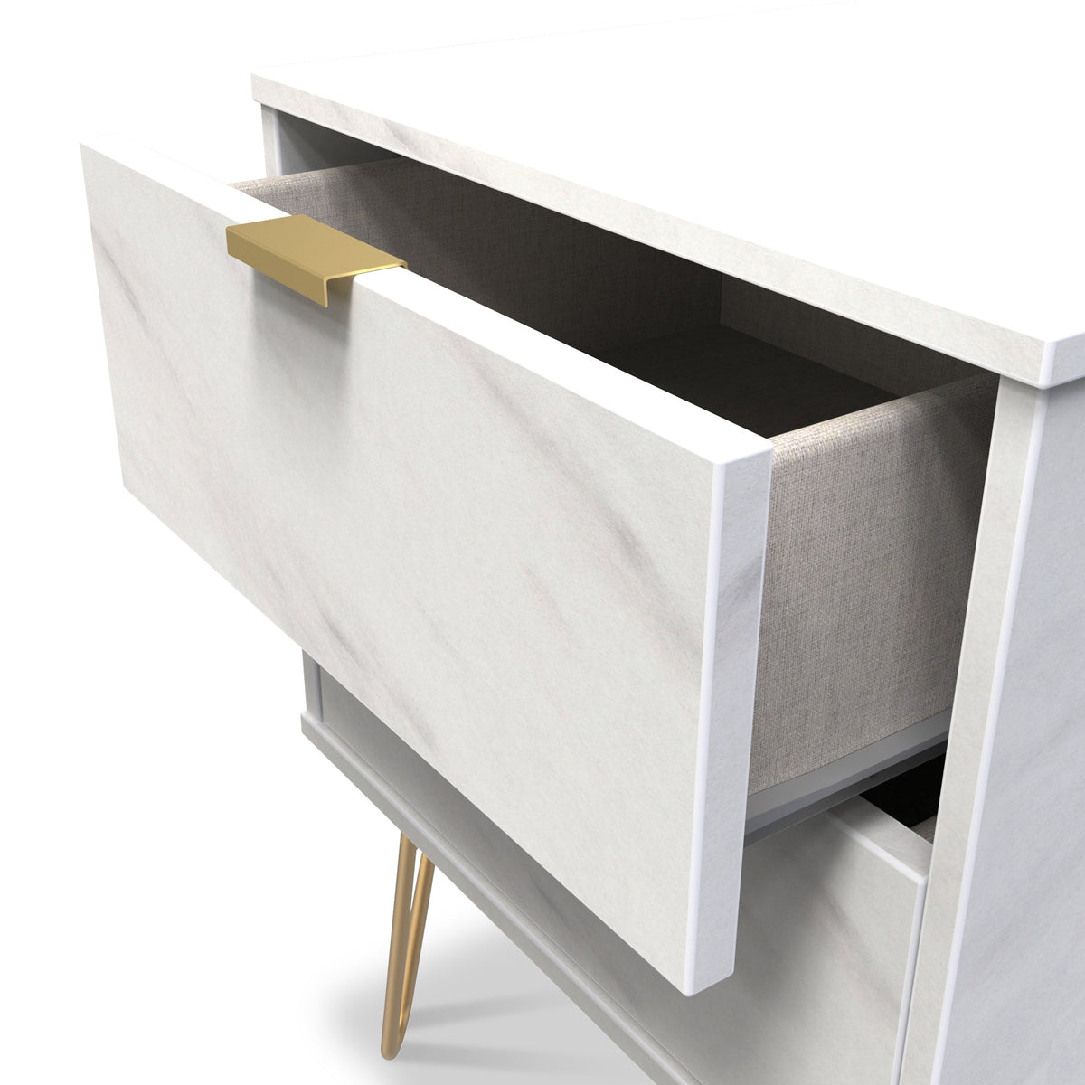 Moreno Marble Effect 2 Drawer Bedside