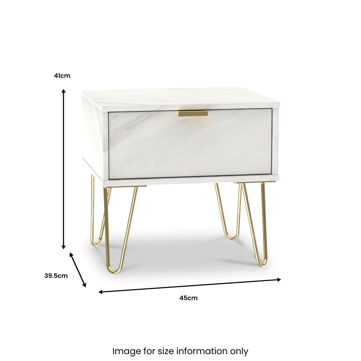 Moreno Marble Effect 1 Drawer Bedside