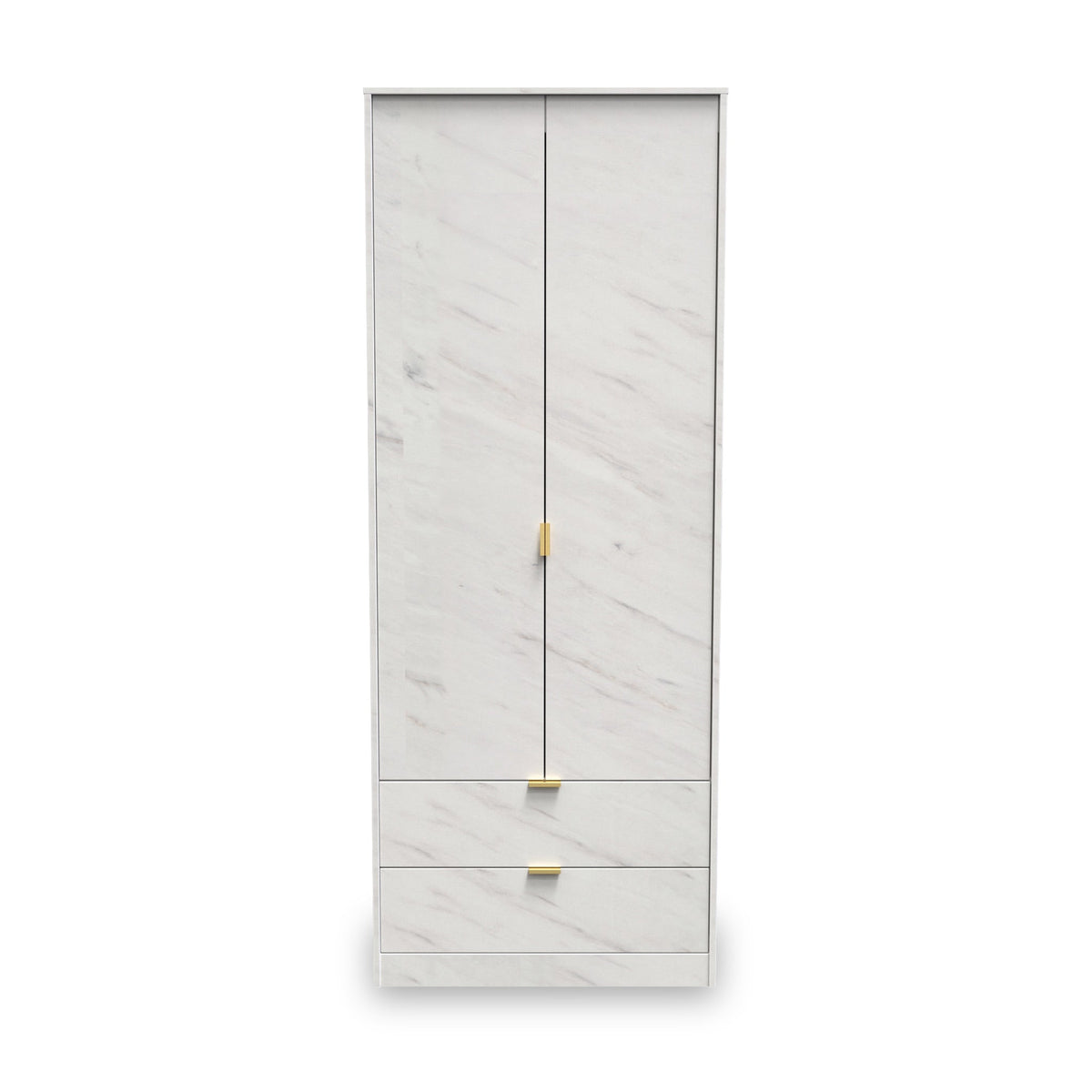 Moreno Marble Effect 2 Door 2 Drawer Double Wardrobe