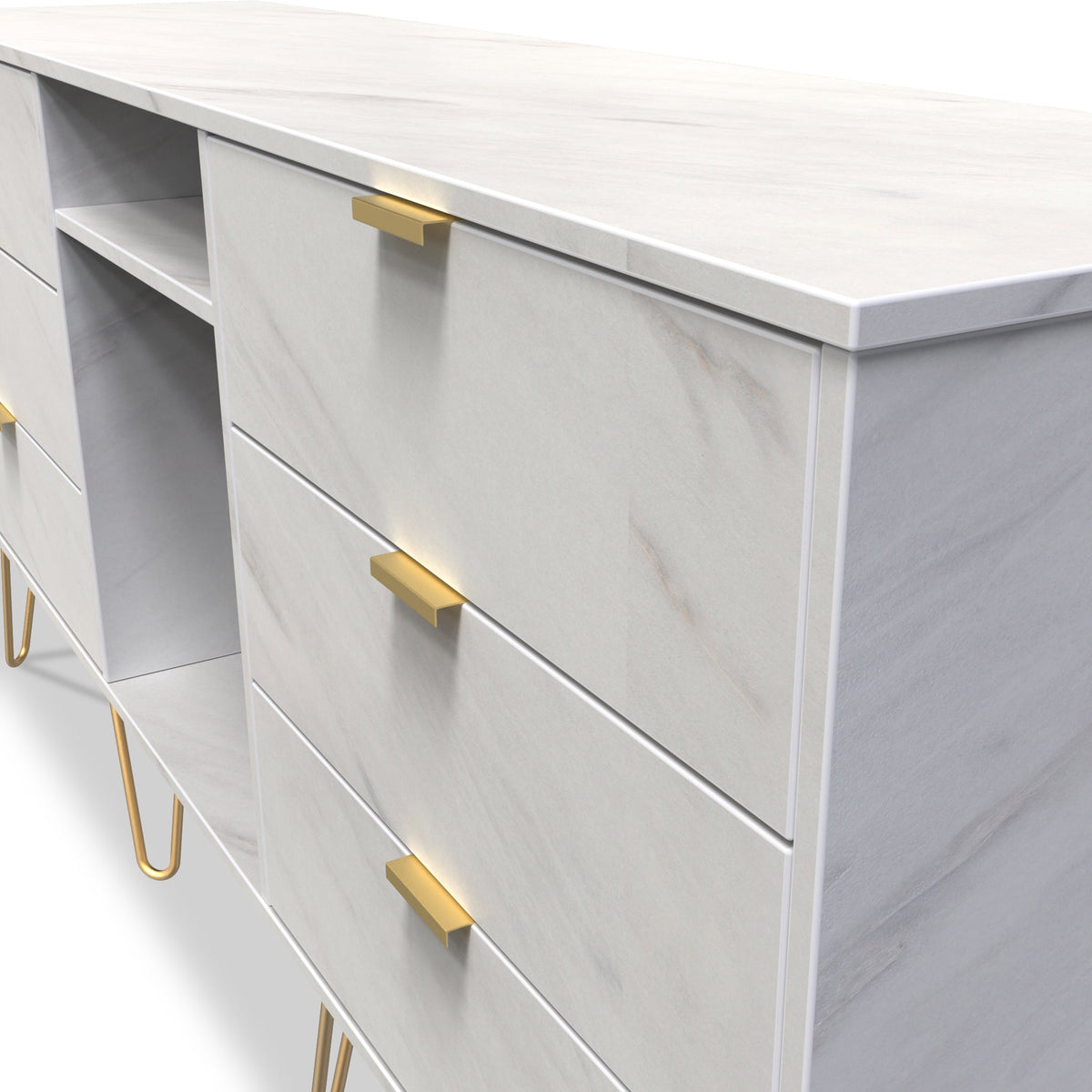Moreno Marble 6 Drawer Sideboard