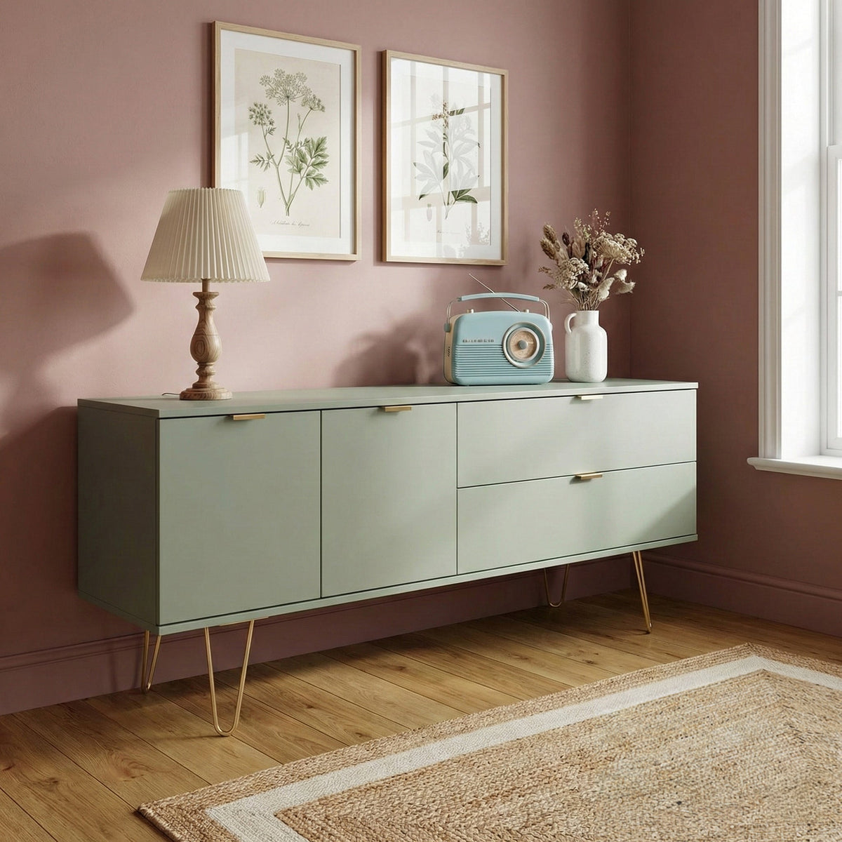 Moreno 2 Drawer 2 Door Wide Sideboard