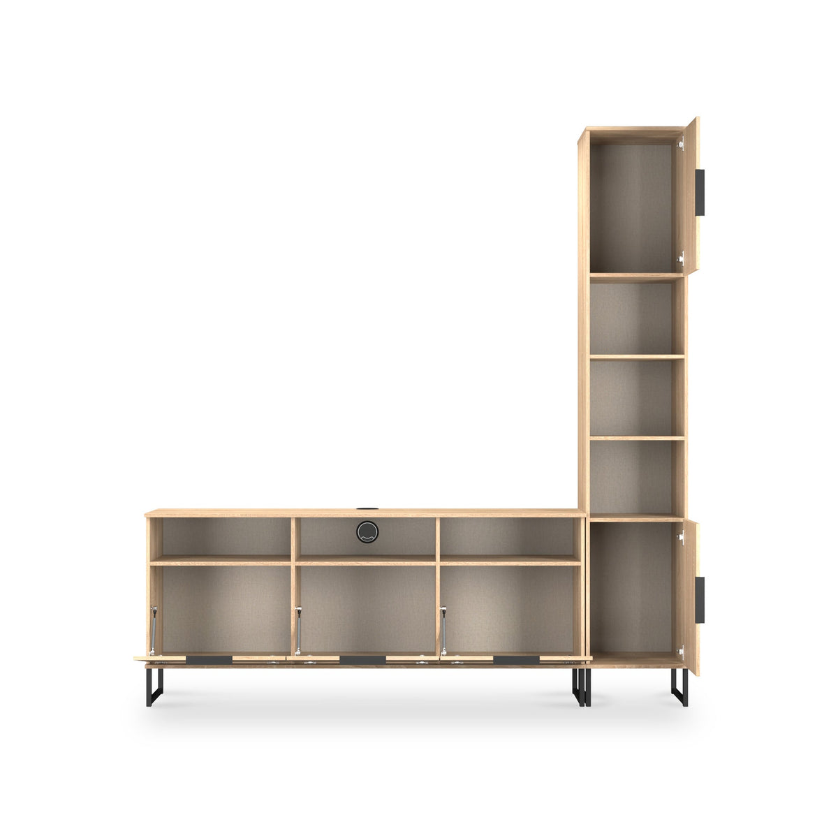 Ashbourne L-Shaped Media Wall TV Unit