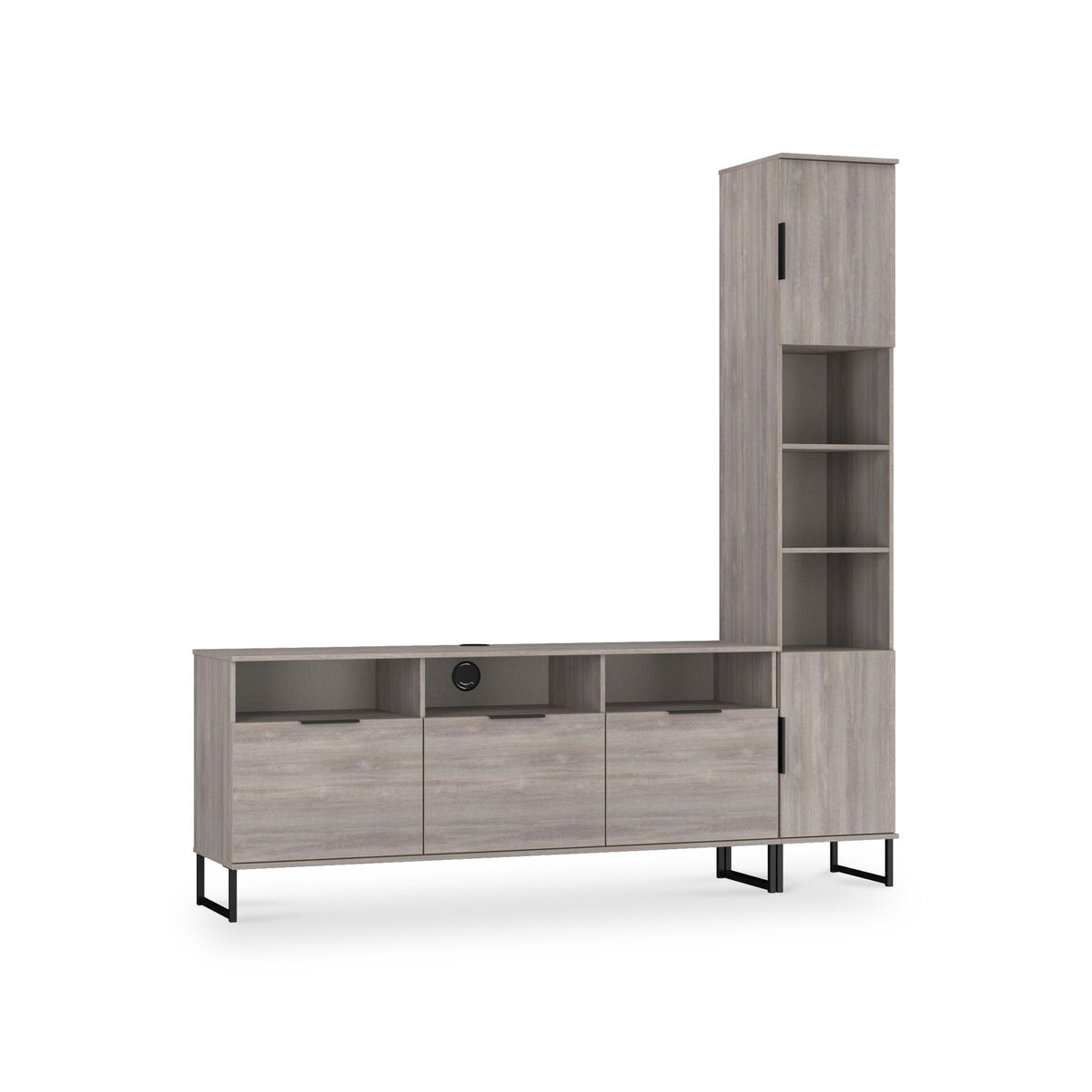 Ashbourne L-Shaped Media Wall TV Unit