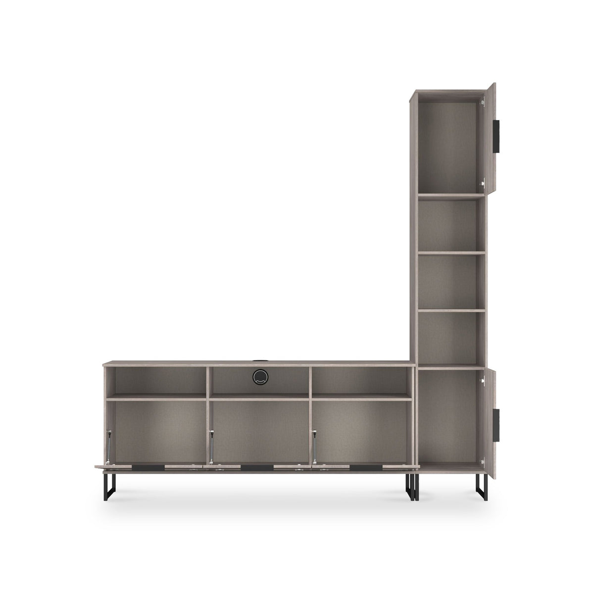 Ashbourne L-Shaped Media Wall TV Unit