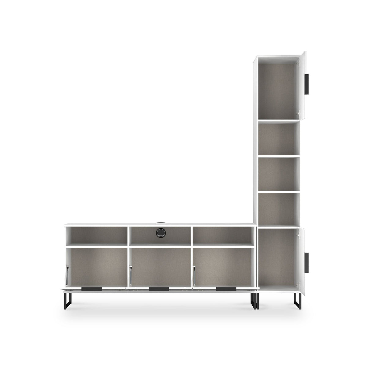 Ashbourne L-Shaped Media Wall TV Unit