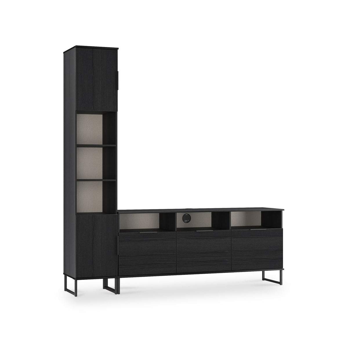 Ashbourne L-Shaped Media Wall TV Unit