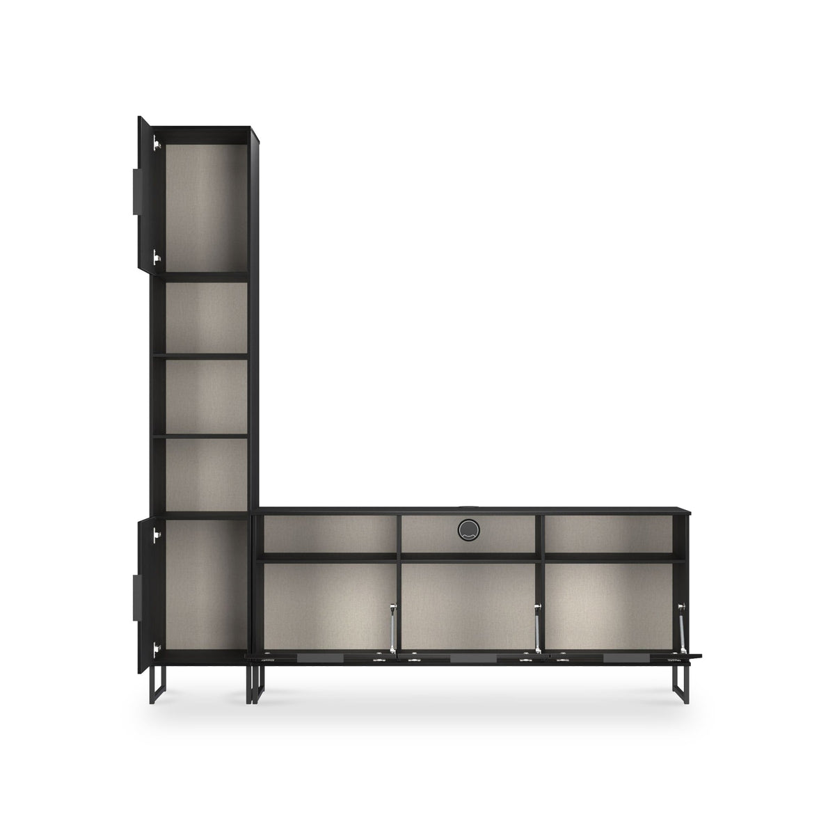 Ashbourne L-Shaped Media Wall TV Unit