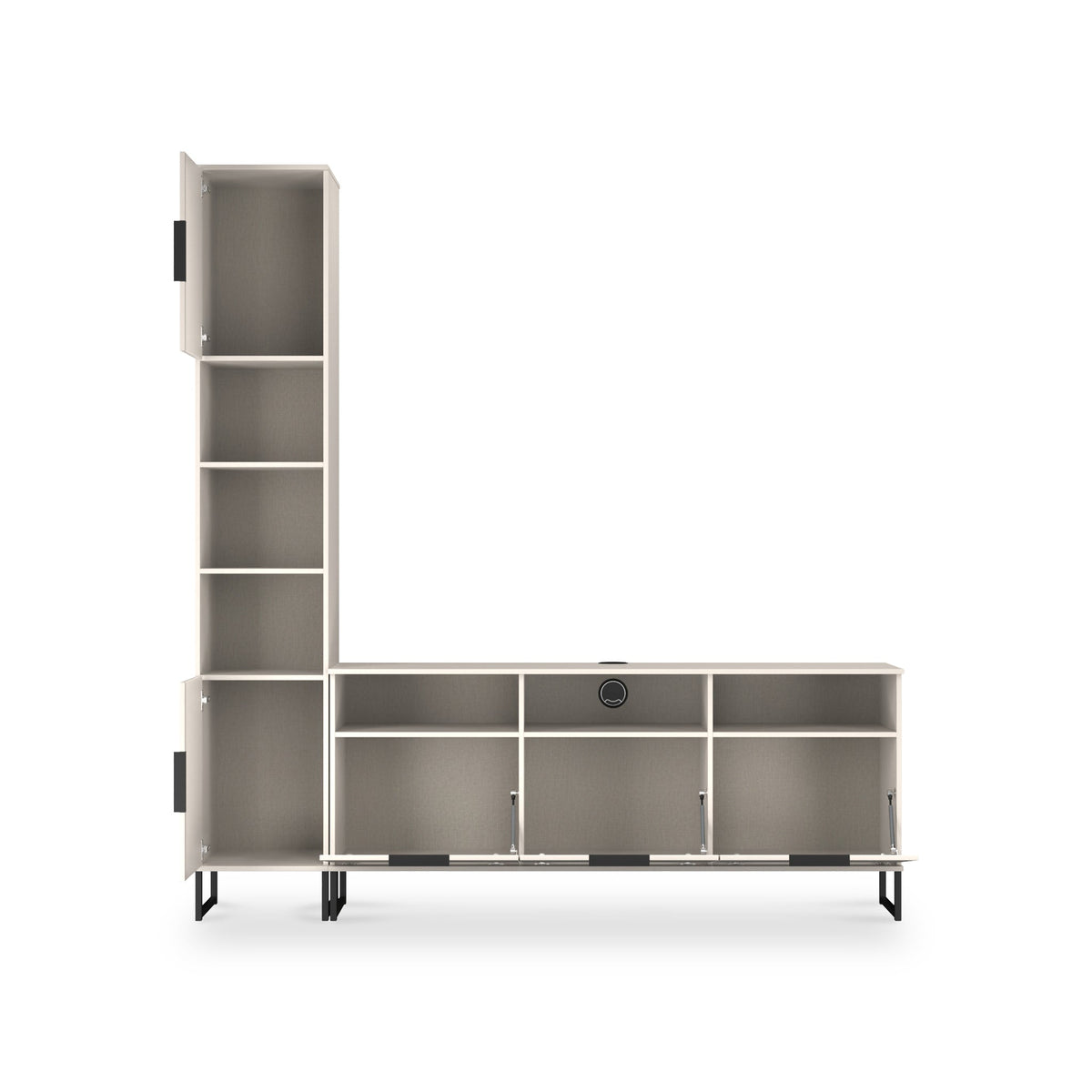 Ashbourne L-Shaped Media Wall TV Unit