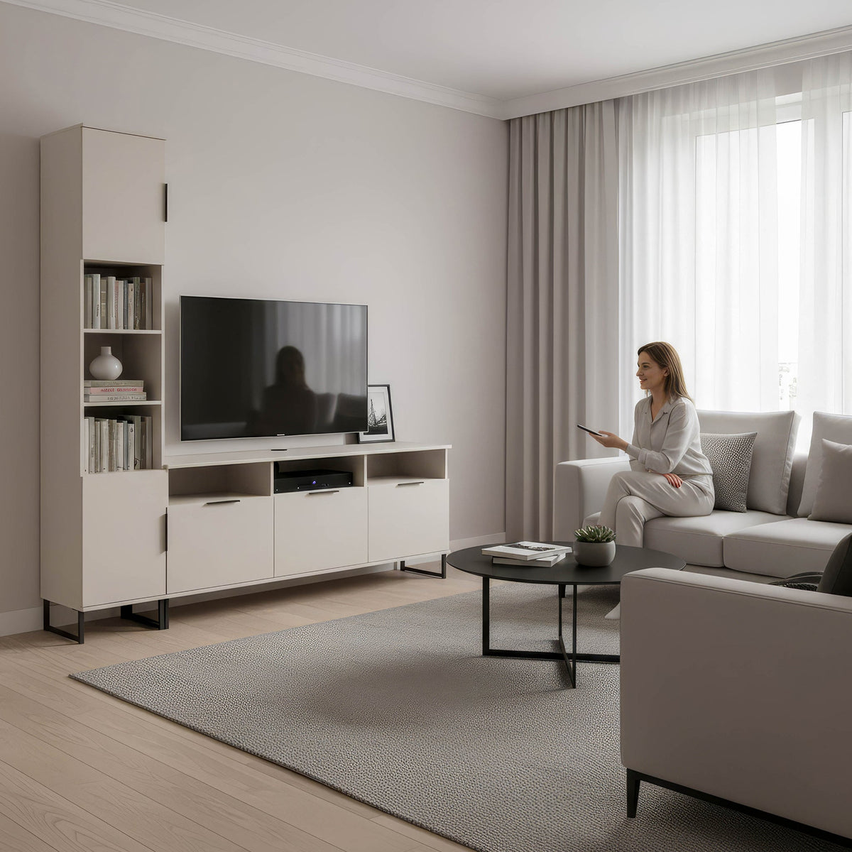Ashbourne L-Shaped Media Wall TV Unit