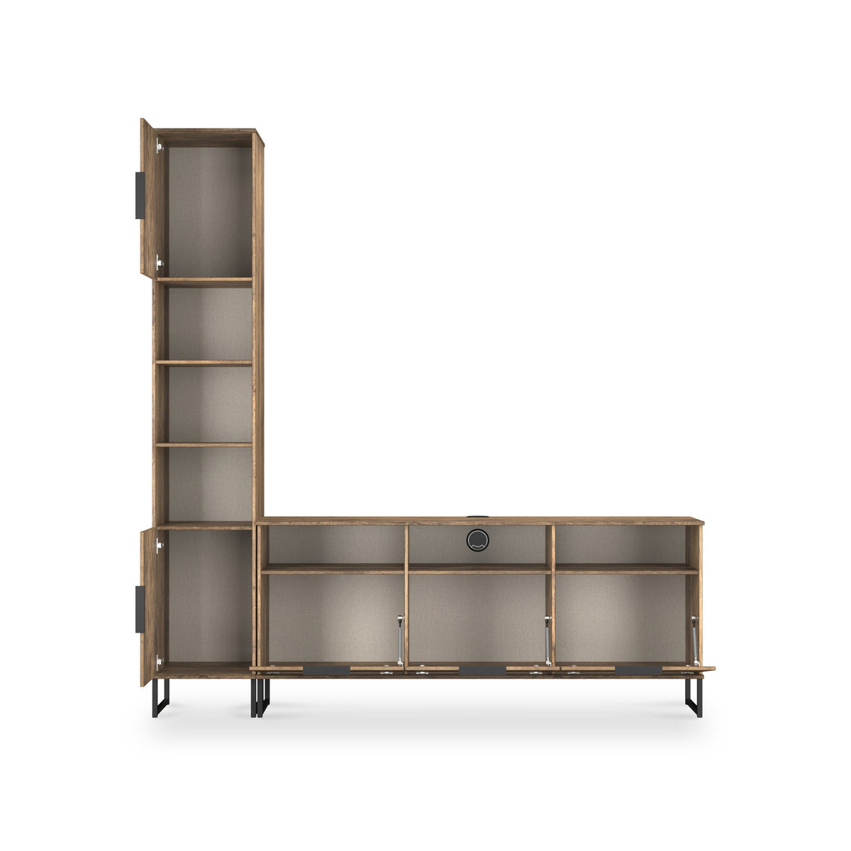 Ashbourne L-Shaped Media Wall TV Unit