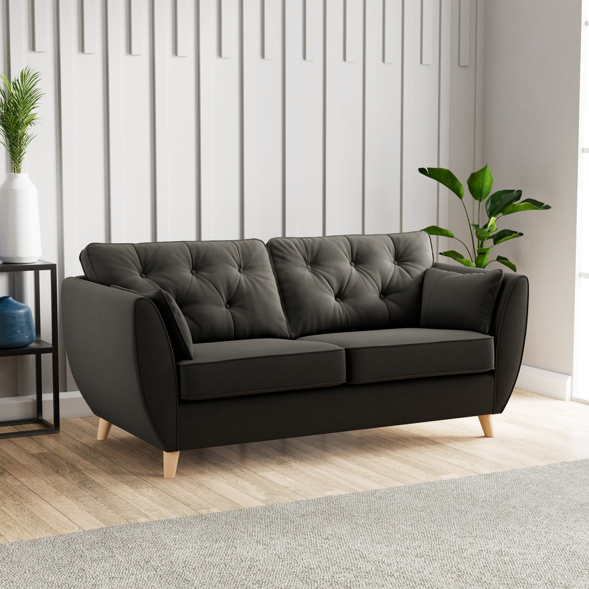 Edison Velvet 3 Seater Sofa