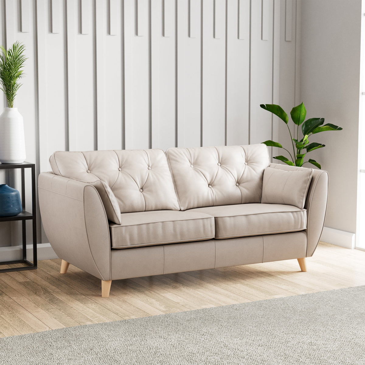 Edison Leather 3 Seater Sofa