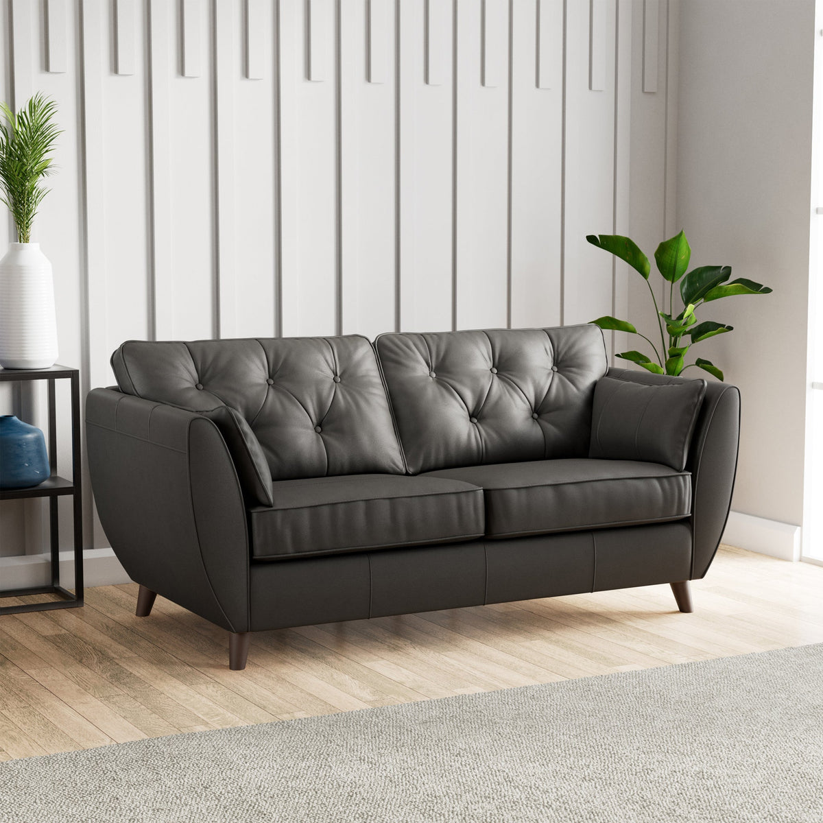 Edison Leather 3 Seater Sofa