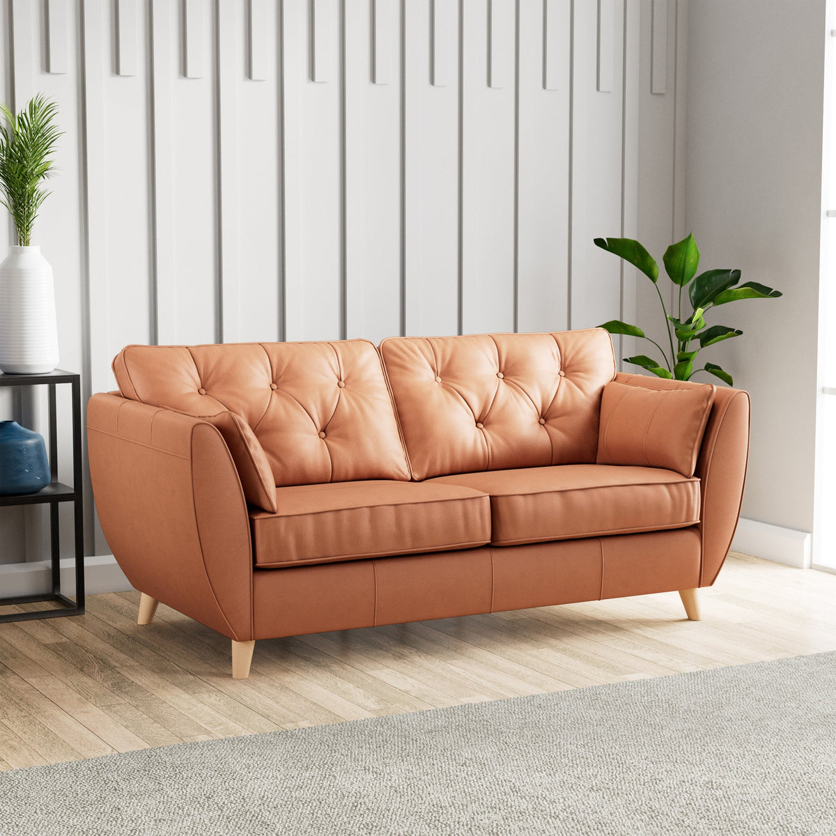 Edison Leather 3 Seater Sofa